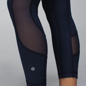 Lululemon Navy Blue Side Pocket Mesh Leggings 4